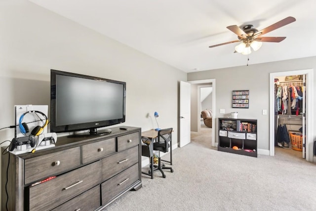1384 Round Hill Ln, Spring Hill, TN 37174 - office area featuring light colored carpet, a ceiling fan, and baseboards