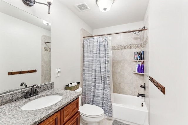 1384 Round Hill Ln, Spring Hill, TN 37174 - bathroom with shower / bath combination with curtain, toilet, and vanity