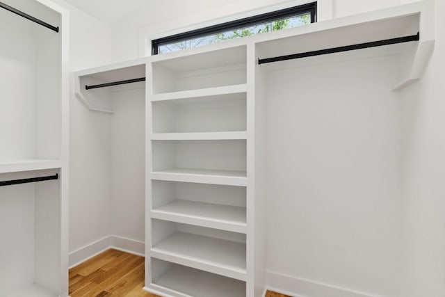 walk in closet featuring light wood-type flooring