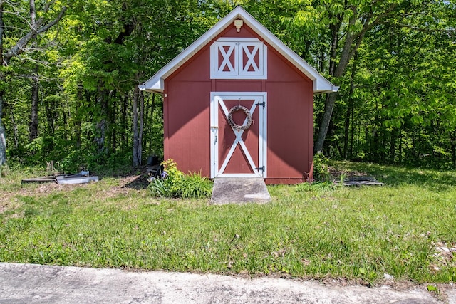 view of shed