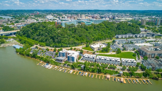 782 Riverfront Pkwy Unit 216, Chattanooga, TN 37402 - aerial view of property and surrounding area with a nearby body of water and nearby urban area