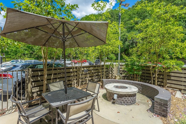 782 Riverfront Pkwy Unit 216, Chattanooga, TN 37402 - view of patio with a fire pit