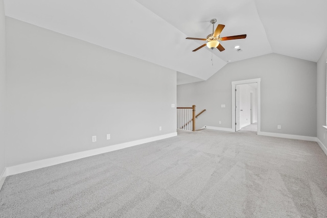 1132 General Marshall Ct, Murfreesboro, TN 37129 - additional living space with a ceiling fan, vaulted ceiling, carpet floors, and baseboards