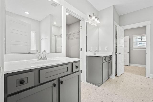 1132 General Marshall Ct, Murfreesboro, TN 37129 - full bathroom with two vanities, tile patterned floors, and baseboards