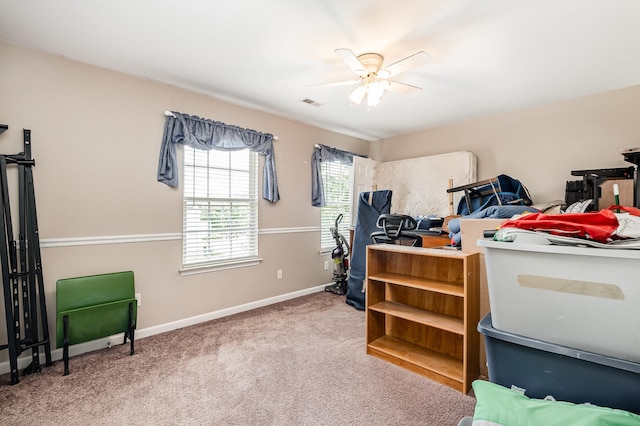 101 Wolverine Trl, La Vergne, TN 37086 - misc room with a ceiling fan, baseboards, and carpet
