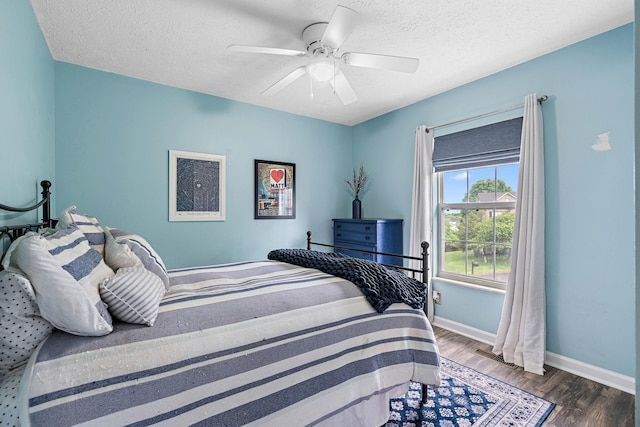102 Braxton Park Ct, Goodlettsville, TN 37072 - bedroom featuring wood finished floors, baseboards, a textured ceiling, and ceiling fan