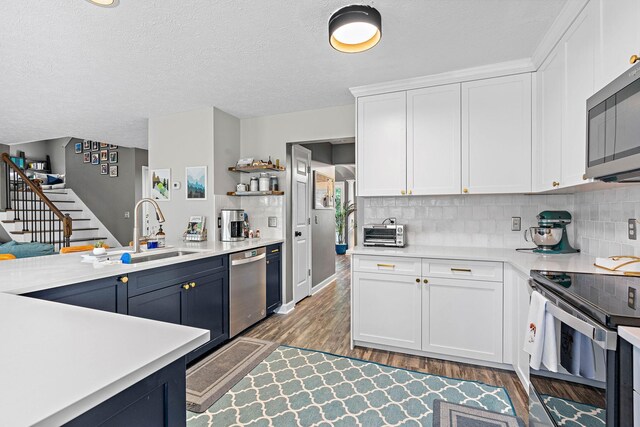 102 Braxton Park Ct, Goodlettsville, TN 37072 - kitchen featuring stainless steel appliances, a sink, light wood finished floors, light countertops, and white cabinets