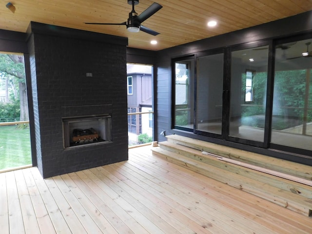 4026B Lealand Ln, Nashville, TN 37204 - deck with a ceiling fan and an outdoor brick fireplace
