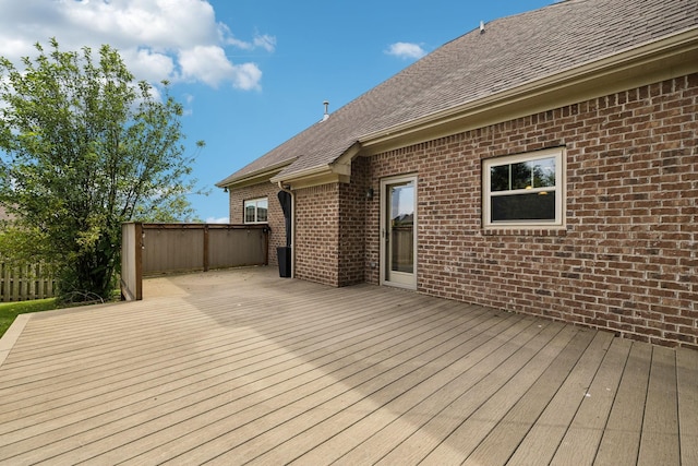 deck featuring fence