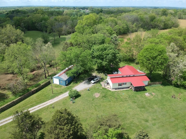 170 School House Ln, Castalian Springs, TN 37031 - aerial view of property and surrounding area with a heavily wooded area