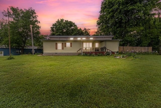 170 School House Ln, Castalian Springs, TN 37031 - back of house at dusk featuring crawl space
