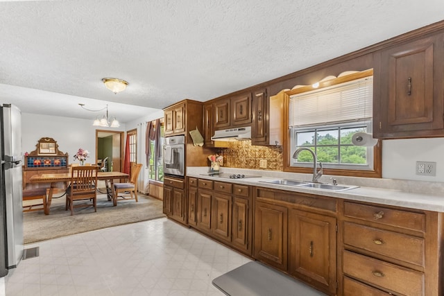 170 School House Ln, Castalian Springs, TN 37031 - kitchen with a sink, stainless steel appliances, ventilation hood, light countertops, and light flooring