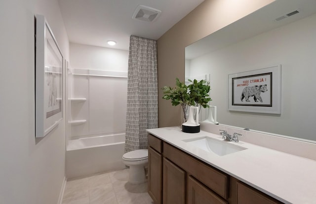3292 Barrel Oak Pass, Columbia, TN 38401 - full bathroom featuring toilet, vanity, tile patterned flooring, and shower / bath combination with curtain