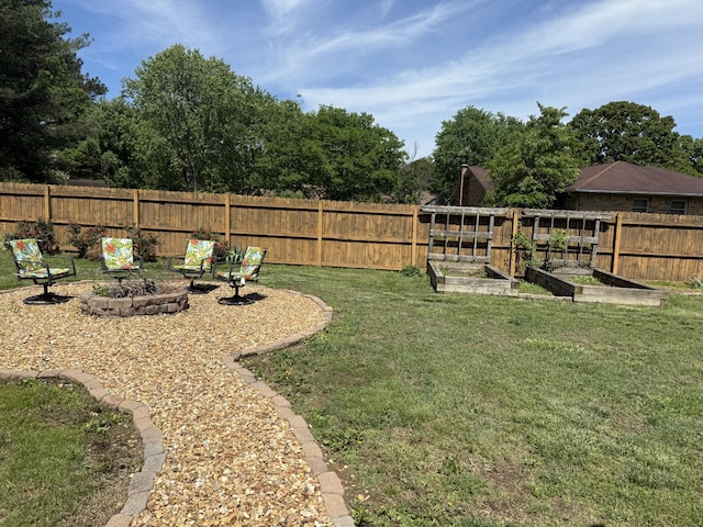 view of yard with a vegetable garden