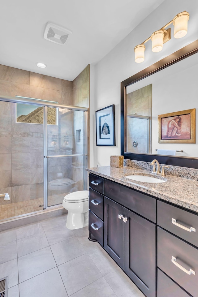 1041 Albatross Way, Gallatin, TN 37066 - full bathroom with toilet, a shower stall, vanity, and tile patterned floors
