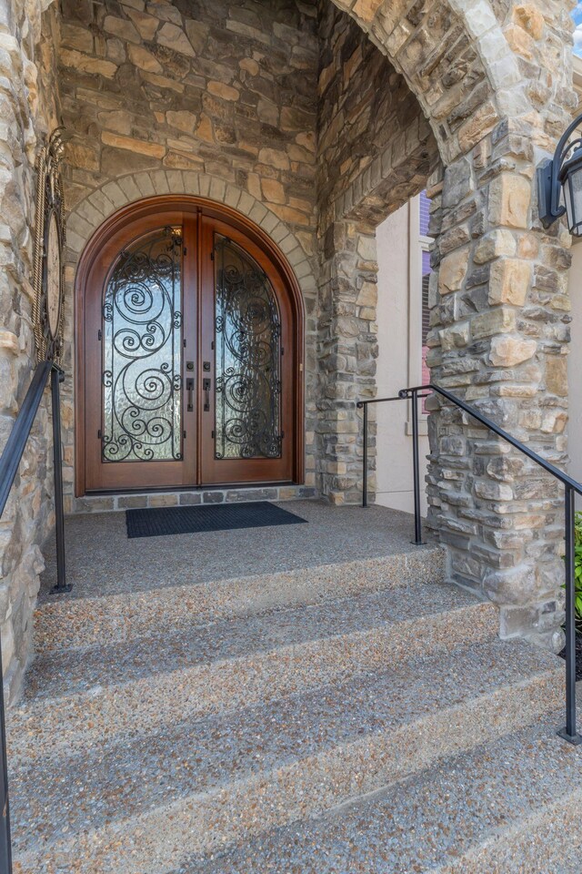 1041 Albatross Way, Gallatin, TN 37066 - property entrance featuring stone siding and french doors