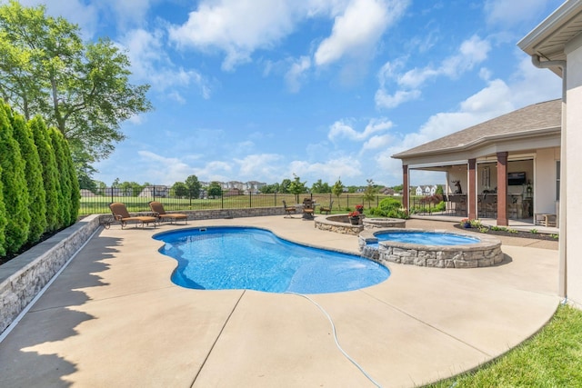 1041 Albatross Way, Gallatin, TN 37066 - view of swimming pool with a patio, a fenced backyard, and an in-ground hot tub