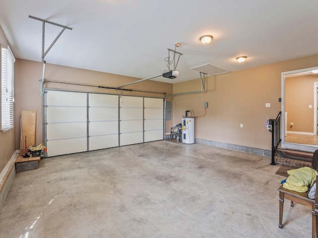 30 Sullivan Ln, Tullahoma, TN 37388 - garage with a garage door opener, electric water heater, electric panel, and baseboards