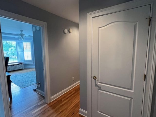 3411 Meadowcrest Dr, Murfreesboro, TN 37129 - hall with wood finished floors and baseboards