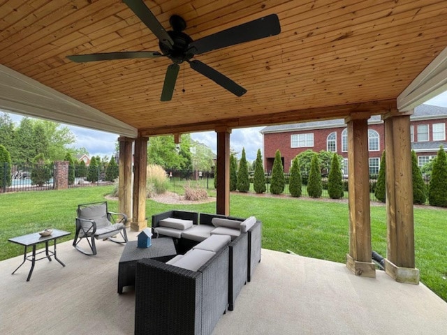 3411 Meadowcrest Dr, Murfreesboro, TN 37129 - view of patio / terrace featuring an outdoor living space and ceiling fan