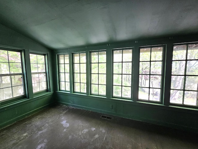 4 Mother Goose Vlg, Lookout Mountain, GA 30750 - unfurnished sunroom with lofted ceiling, hardwood / wood-style floors, and baseboards