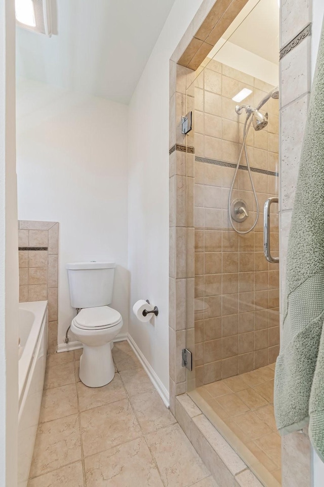 3060 Liberty Hills Dr, Franklin, TN 37067 - full bath featuring a shower stall, toilet, a garden tub, and tile patterned floors