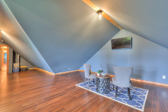 1271 Bivins Rd, Lewisburg, TN 37091 - living area featuring vaulted ceiling, baseboards, and wood finished floors