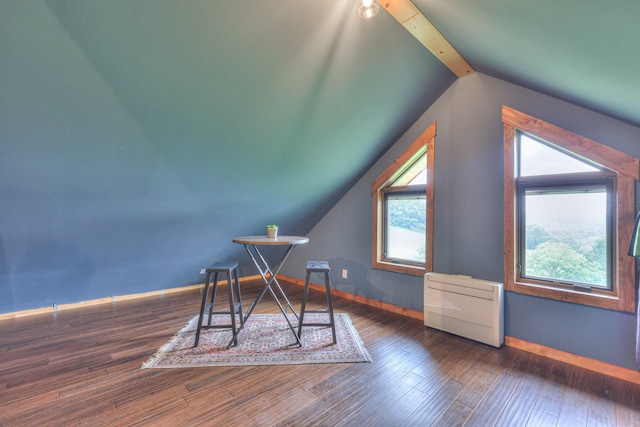 1271 Bivins Rd, Lewisburg, TN 37091 - unfurnished office with vaulted ceiling, baseboards, wood finished floors, and heating unit