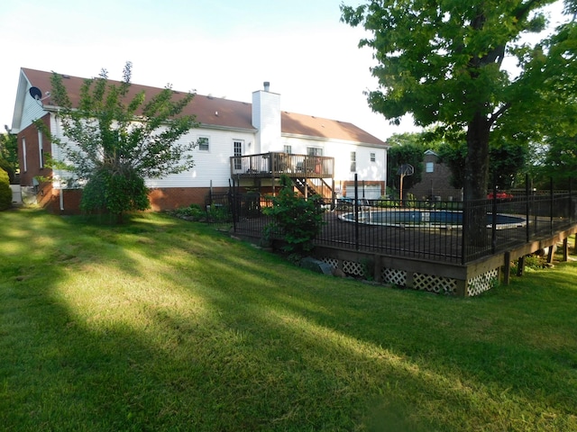 1129 Adam Dr, Cottontown, TN 37048 - view of yard featuring a deck and stairway