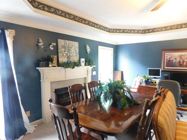 1129 Adam Dr, Cottontown, TN 37048 - carpeted dining room featuring ornamental molding