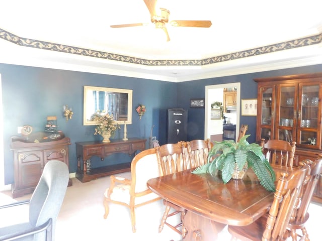 1129 Adam Dr, Cottontown, TN 37048 - dining space featuring a ceiling fan and carpet floors
