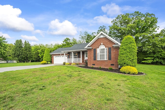 103 Nashay Ct, Portland, TN 37148 - view of front of house with concrete driveway, brick siding, covered porch, an attached garage, and a front yard