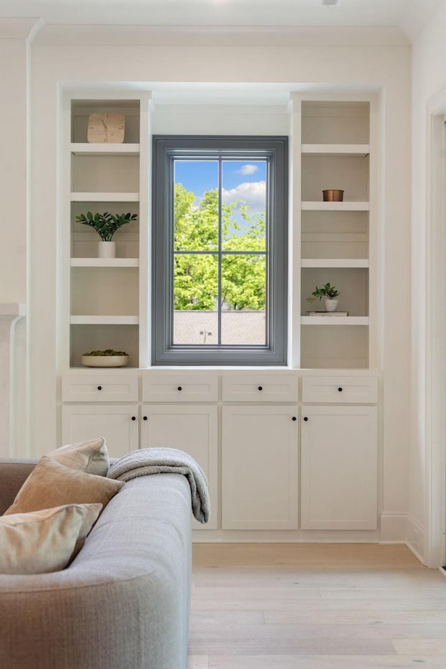 bedroom with light wood-style floors