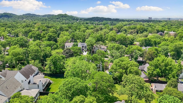 aerial view of a heavily wooded area