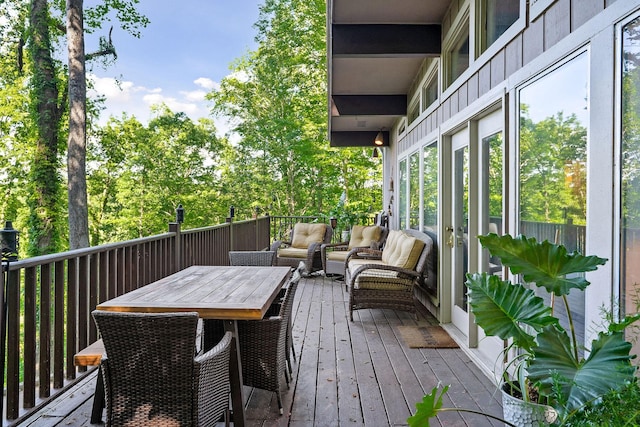 698 Crestview Dr, Sparta, TN 38583 - wooden deck with an outdoor living space