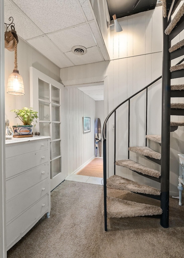 698 Crestview Dr, Sparta, TN 38583 - stairway featuring carpet flooring