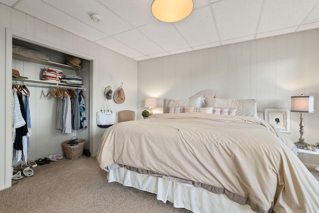 698 Crestview Dr, Sparta, TN 38583 - carpeted bedroom with a closet and a paneled ceiling