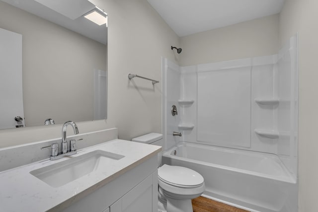 2732 Linmar Ave, Nashville, TN 37215 - bathroom featuring toilet, wood finished floors, vanity, and  shower combination