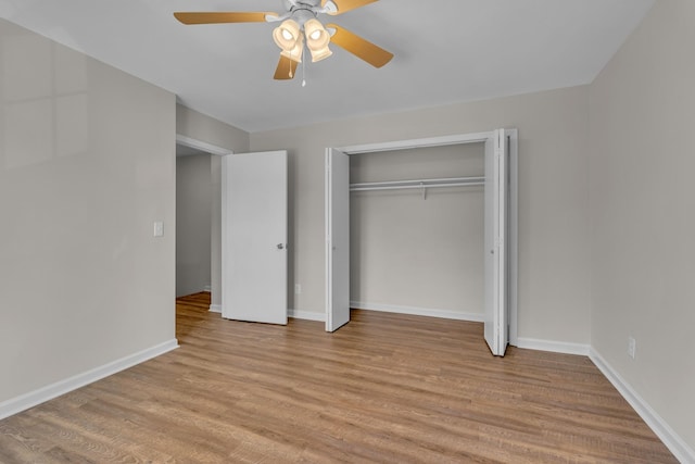 2732 Linmar Ave, Nashville, TN 37215 - unfurnished bedroom with light wood-style flooring, a closet, and a ceiling fan