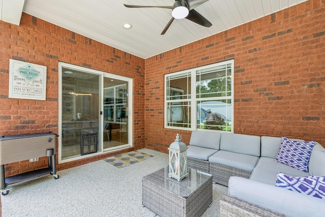 905 W Sagefield Dr, Smyrna, TN 37167 - view of patio / terrace with ceiling fan and outdoor lounge area