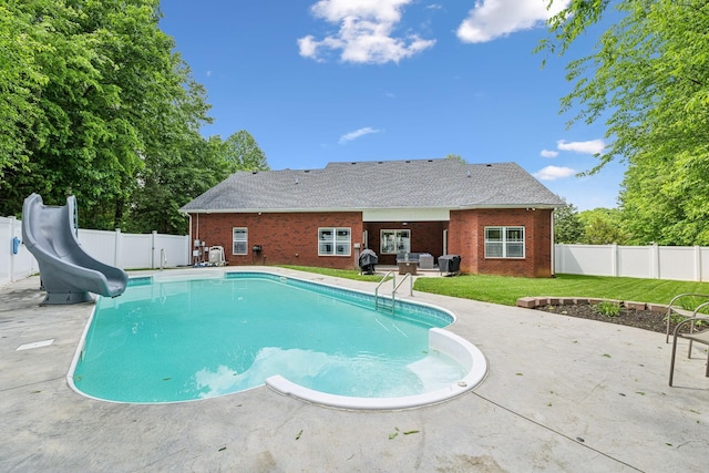 905 W Sagefield Dr, Smyrna, TN 37167 - view of swimming pool featuring a water slide and a patio area