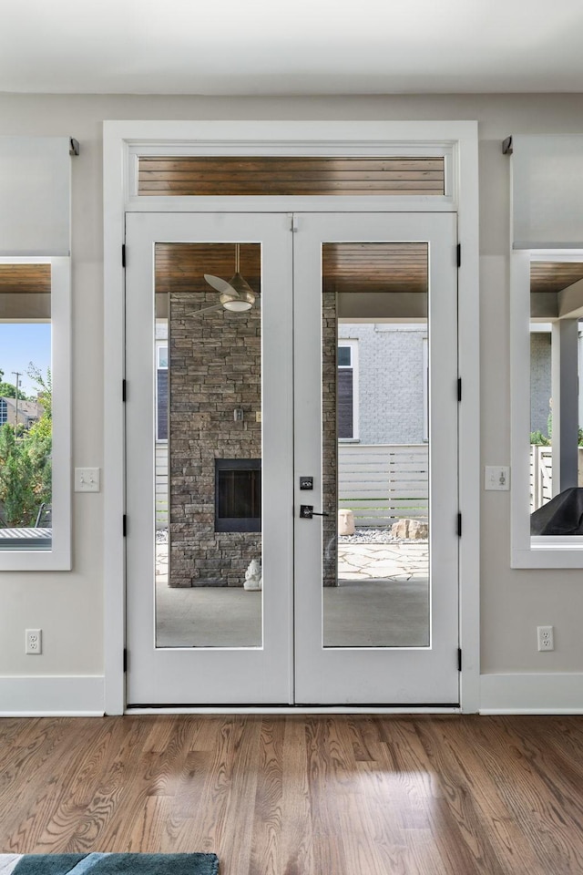 1211A Sigler St, Nashville, TN 37203 - entryway featuring french doors, baseboards, and wood finished floors