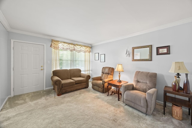 103 Walnut Dr, Carthage, TN 37030 - carpeted living area featuring crown molding and baseboards