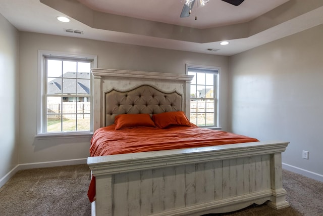 7919 Natahna Ct, Murfreesboro, TN 37127 - bedroom with baseboards, carpet flooring, recessed lighting, and a ceiling fan