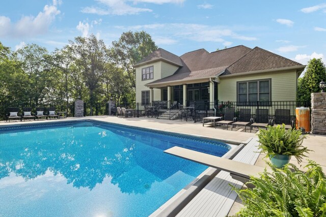 150 Valley Vista Dr, Carthage, TN 37030 - view of swimming pool with a patio area and a diving board