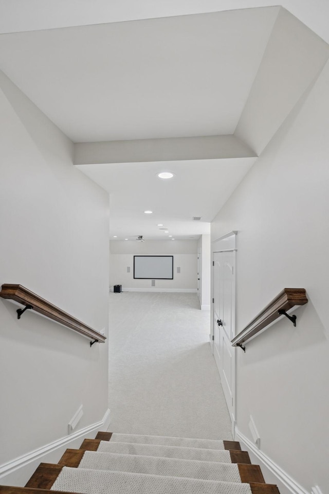 150 Valley Vista Dr, Carthage, TN 37030 - stairs with baseboards, recessed lighting, and carpet floors