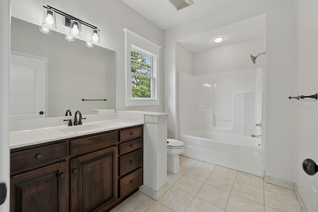 150 Valley Vista Dr, Carthage, TN 37030 - full bath with toilet, vanity, tile patterned flooring, and shower / tub combination