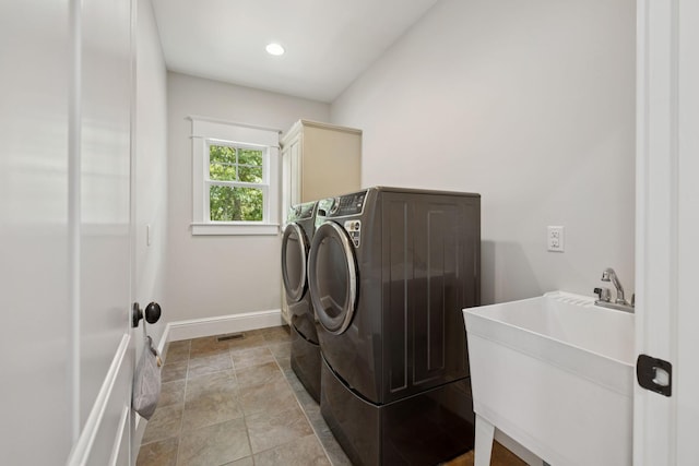 150 Valley Vista Dr, Carthage, TN 37030 - laundry area with washer and dryer, cabinet space, and baseboards