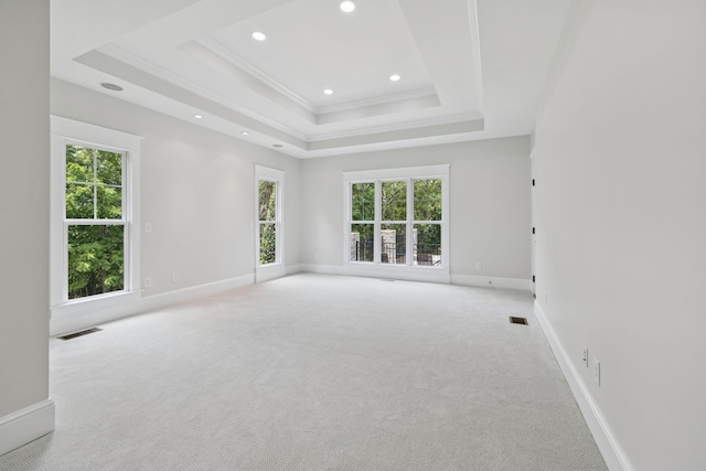 150 Valley Vista Dr, Carthage, TN 37030 - carpeted empty room with healthy amount of natural light, baseboards, recessed lighting, a tray ceiling, and ornamental molding
