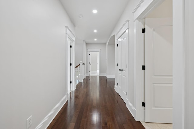150 Valley Vista Dr, Carthage, TN 37030 - hall with recessed lighting, hardwood / wood-style floors, baseboards, and an upstairs landing